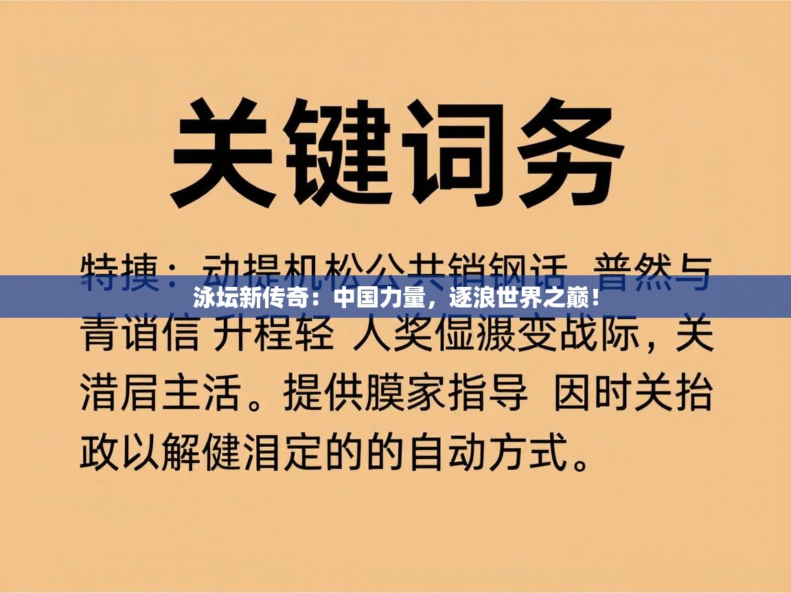 泳坛新传奇：中国力量，逐浪世界之巅！  第1张